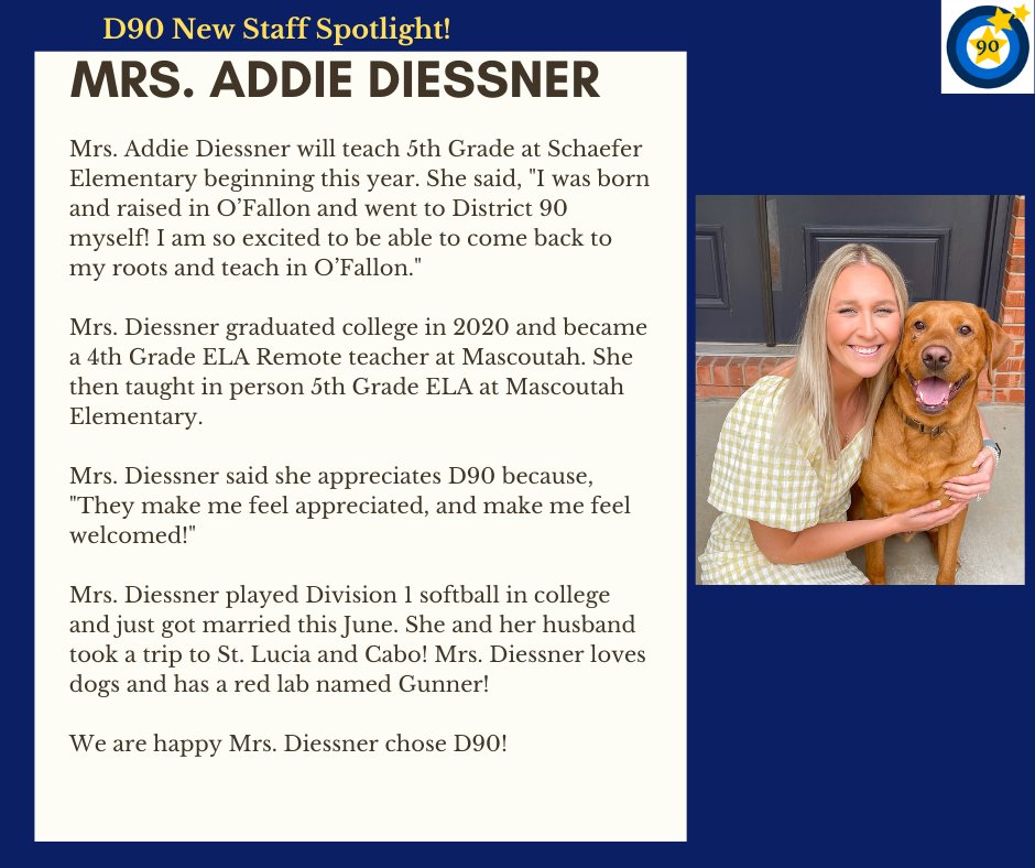 ofallon90's tweet photo. Help us welcome Mrs. Diessner! We're glad she chose D90!
#ofd90
#WelcomeToOurHouse https://t.co/esGJ6ip8Y7