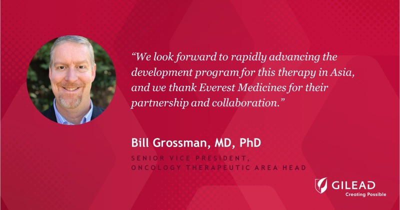 GileadSciences's tweet photo. Today we announced an agreement with Everest Medicines to transfer all development and commercialization rights to Gilead for one of our cancer therapies in Asia. Learn more. https://t.co/ebWyzXJgVS https://t.co/A0SppOFy4A