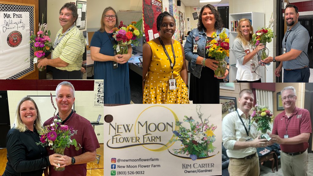 RH Bearcat One (@ozzieahl2) on Twitter photo ๐พRH๐พ Thank you to New Moon Flower Farm for the arrangements to present to our staff. The winners of the random draw are pictured. We appreciate the thought and support as we start to 22-23 school year. <a href="/RHHSBearcats/">Rock Hill Bearcats</a> <a href="/RockHillSchools/">Rock Hill Schools</a> #RockSolid ๐พRH๐พ Thank you to New Moon Flower Farm for the arrangements to present to our staff. The winners of the random draw are pictured. We appreciate the thought and support as we start to 22-23 school year. <a href="/RHHSBearcats/">Rock Hill Bearcats</a> <a href="/RockHillSchools/">Rock Hill Schools</a> #RockSolid