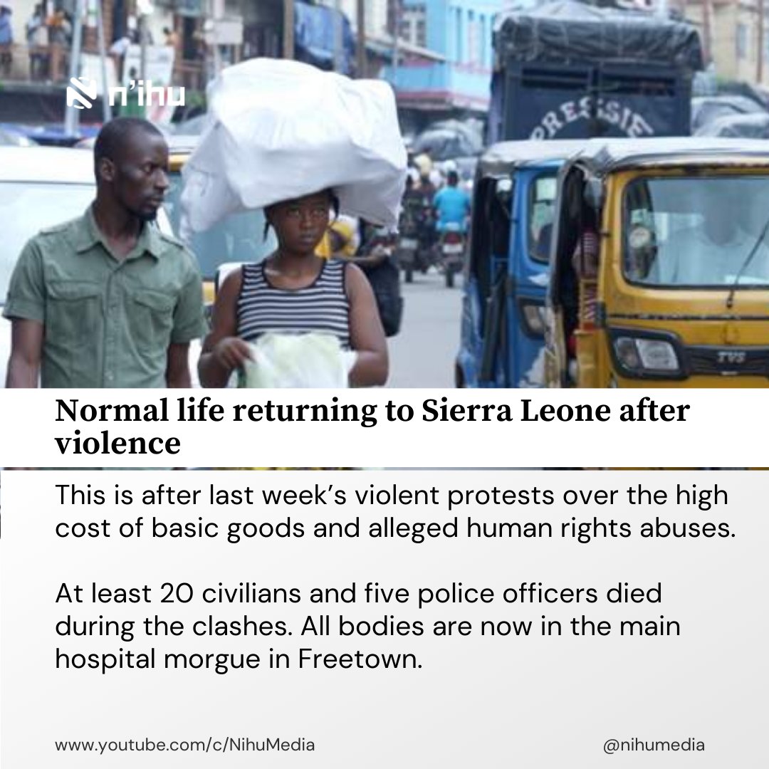Nihumedia's tweet photo. Normal life returning to Sierra Leone after violence. https://t.co/FS13KWsFEV