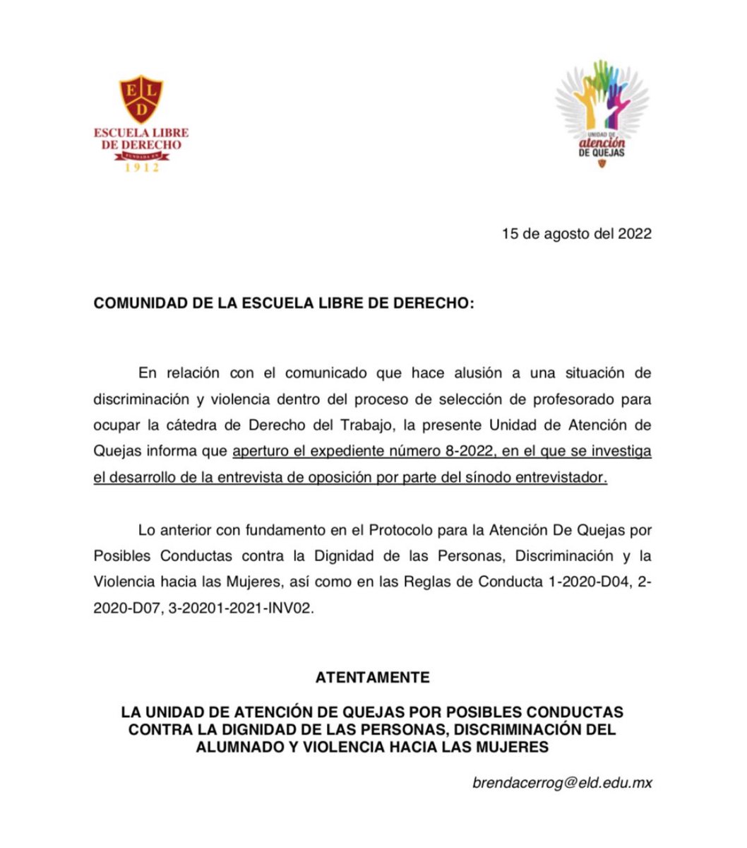 Escuela Libre de Derecho tweet media