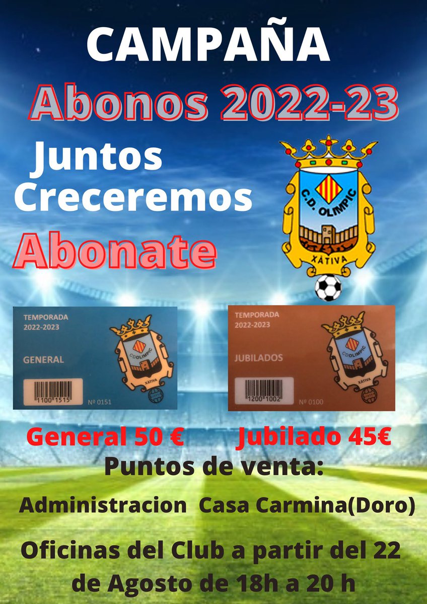 Nuestra fuerza eres tú 
#ABONATE HAZTE SOCIO