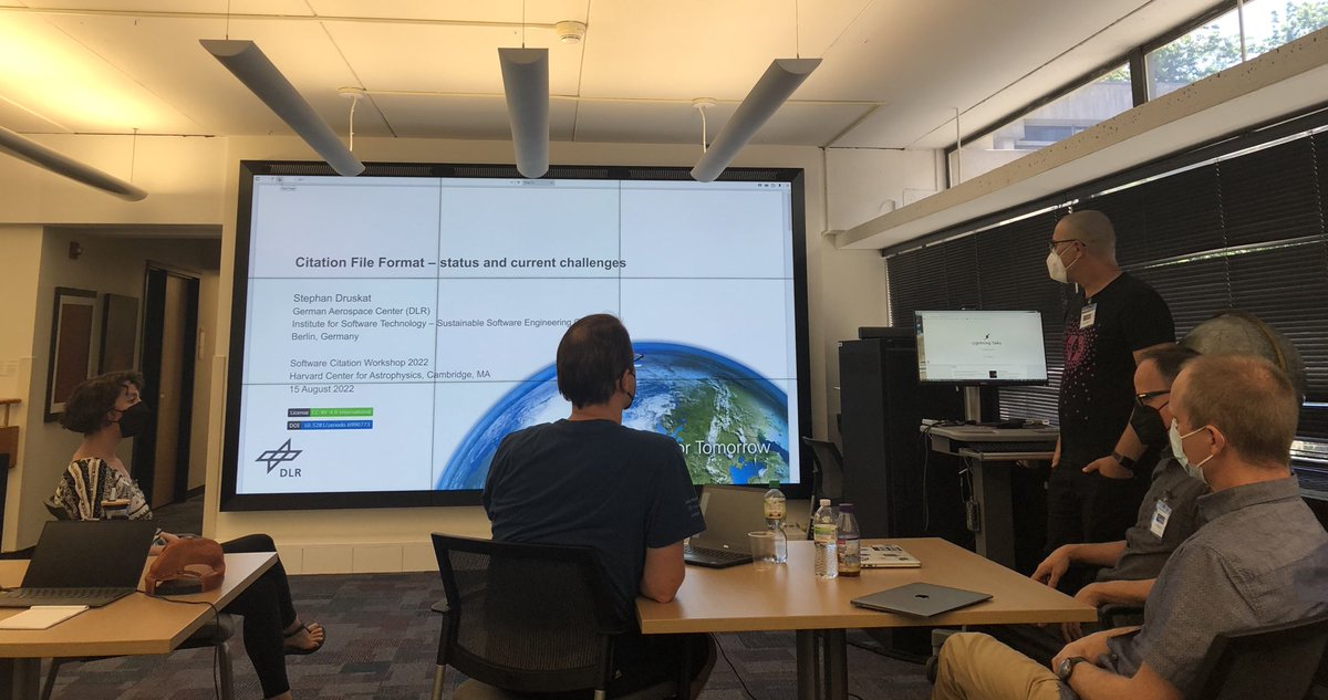 atrisovic's tweet photo. Updates and next steps on #softwarecitation file format #cff for publishing research software #rse by @stdruskat https://t.co/flbyMd42Ay