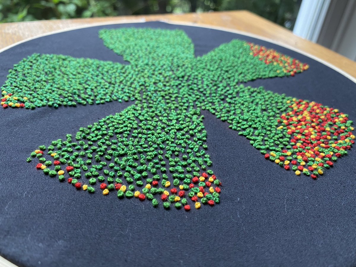 LillianByer's tweet photo. After over a thousand knots (I lost count) and a hundred one piece eps, I present the finished retina embroidery!  The colorings of the knots were inspired by my research! Feedback and future suggestions welcome! https://t.co/LPxZgcYeyd