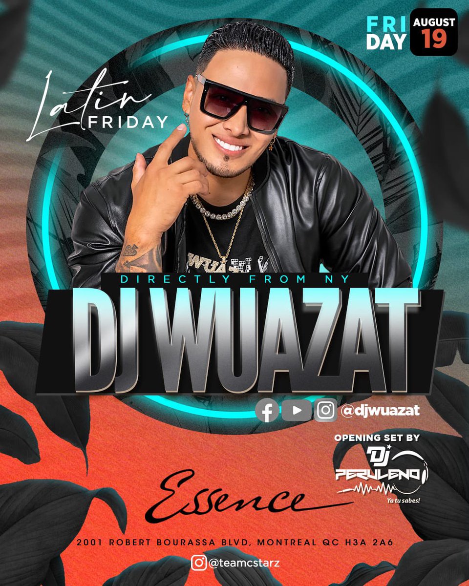 TeamCstarz's tweet photo. Directement de New York, ce vendredi 19 août nous recevons DJ WUAZAT.

Opening set par nul autre que Dj Peruleno.

Déjà beaucoup de banquettes réservées. Faites vos réservations dès maintenant. https://t.co/ISkmL6gnjr