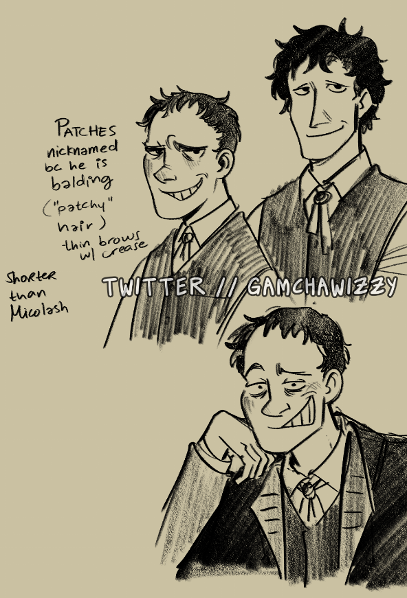 [ bloodborne ] sketches of pre-game laurence, micolash, rom, and... patches ✒ 