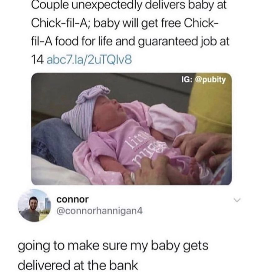 DebraDIvory's tweet photo. That’s all I’m saying! My water broke at @tacomacofficial  they didn’t give me anything!! I guess I should’ve been @ChickfilA  🤷🏽‍♀️ next time I know better. They didn’t even say congratulations @tacomacofficial https://t.co/p99uvFbRqa