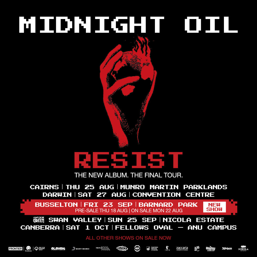midnightoilband's tweet photo. The last dates of the final tour were revealed with Midnight Oil announcing two uniquely intimate extra shows in both Melbourne and Sydney. A portion of proceeds from each of these new gigs will be donated to environmental and Indigenous causes. See https://t.co/48BKtgqeRC https://t.co/no3jGXIaFZ