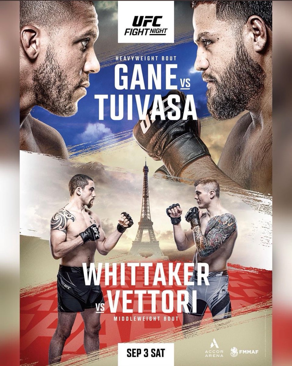 LOVE @bambamtuivasa to bits. Sorry to break Aussie hearts, but this ain’t even going to be close. C’mon, @ciryl_gane is UNBELIEVABLE. This will be another masterclass. Will be sad to see Tai lose but there are levels. Excited about watching Ciryl again, though. The main man!