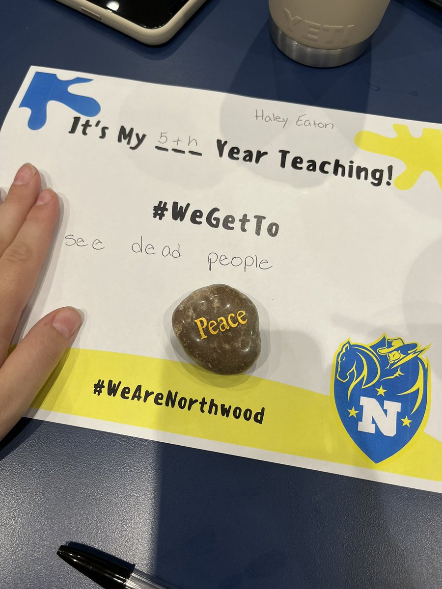 HaleyEaton20's tweet photo. Can’t wait to see all the Rangers at the open house tonight! For our lovely signs, It’s my fifth year of teaching and #WeGetTo see dead people 😂 gotta have some fun with teaching Anatomy! https://t.co/1a4laRcLEG