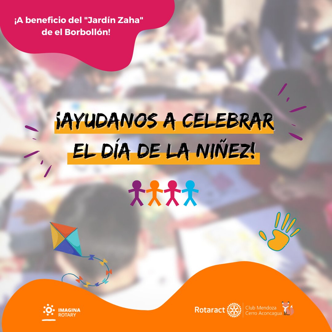 LhaRotaract's tweet photo. ¡Necesitamos de tu ayuda! 🍭❣️ Se viene el día de la niñez, ¡y necesitamos de tu pequeña colaboración para generar grande sonrisas! 🥳🎈

#Rotaract #RotaractMCA #DiaDeLaNiñez #DiaDeLasInfancias #Mendoza #Mza #Mdz #MendozaArgentina #Argentina #Sonrisas #InfanciaFeliz https://t.co/Vm8vwMz1Dq