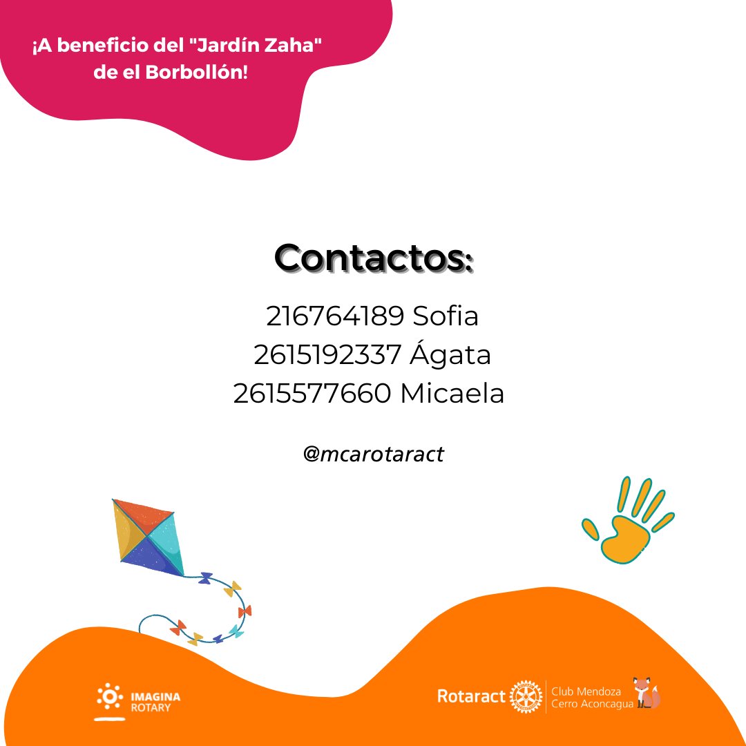 LhaRotaract's tweet photo. ¡Necesitamos de tu ayuda! 🍭❣️ Se viene el día de la niñez, ¡y necesitamos de tu pequeña colaboración para generar grande sonrisas! 🥳🎈

#Rotaract #RotaractMCA #DiaDeLaNiñez #DiaDeLasInfancias #Mendoza #Mza #Mdz #MendozaArgentina #Argentina #Sonrisas #InfanciaFeliz https://t.co/Vm8vwMz1Dq