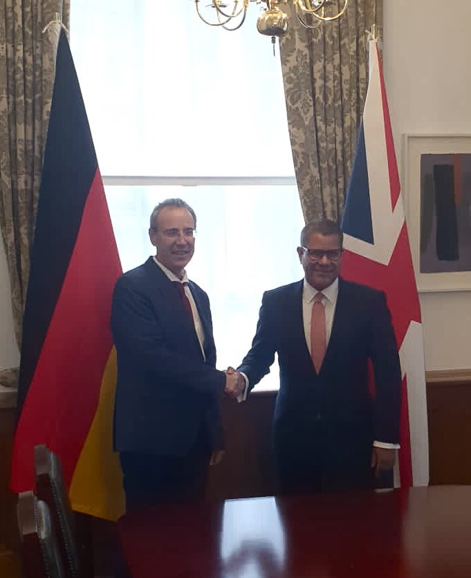 .@AlokSharma_RDG and I discussed the excellent 🇬🇧🇩🇪 cooperation on climate change, also at @G7 and @Cop27P. Both our countries have ambitious net zero strategies and work together on innovative initiatives like Just Energy Transition Partnerships with 🇿🇦
