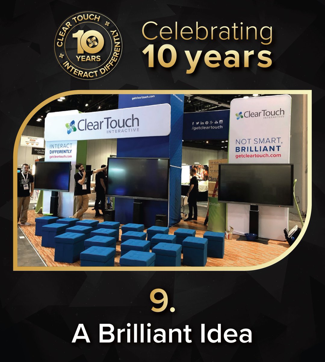 GetClearTouch's tweet photo. Clear Touch has always been a #BrilliantIdea. π‘
β
Leading up to our #ClearTouch10 year anniversary, weβre reflecting our earliest appearances - we were #BornBrilliant.
#ClearTouchDecade #GetClearTouch #InteractDifferently #NotSmartBrilliant https://t.co/knth6zEkaK