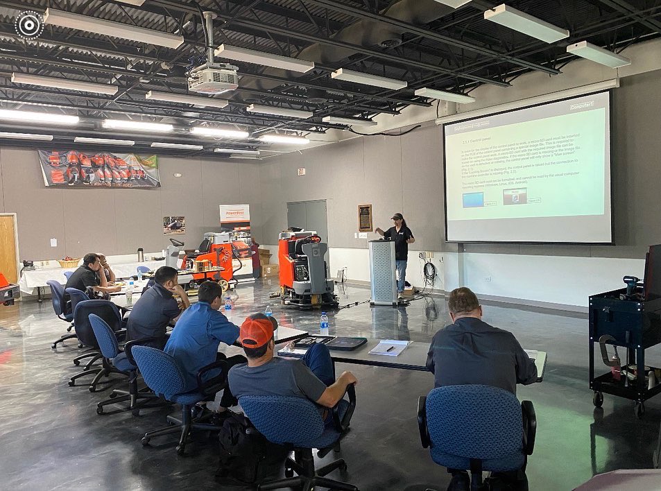 PowerBossEquip's tweet photo. A huge thank you to the attendees that took part in our Scrubmaster Service Training class held on location at the Minuteman International/PowerBoss facility in Hampshire,IL.
#Big Joe’s
#Carolina Industrial Equipment
#Shoppas
#Southern States Toyota Lift
#Wajax https://t.co/ULH92pRrDU