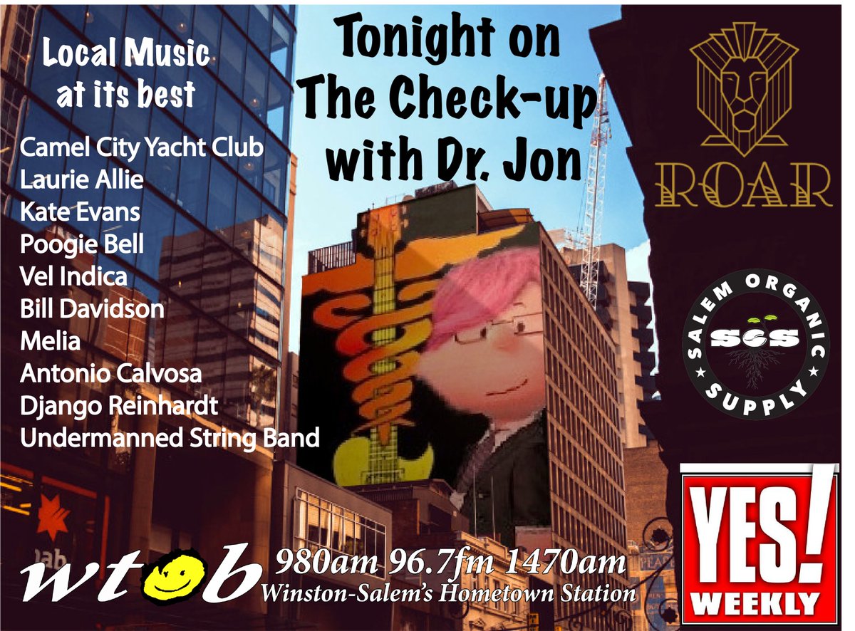 WTOB980goodguy's tweet photo. The Doctor and Big Kahuna play the best in local music and reviews the weekend's best. 
@meliarocks @Djangoreinheart @antoniocalvosa https://t.co/PDCGCKPb8U