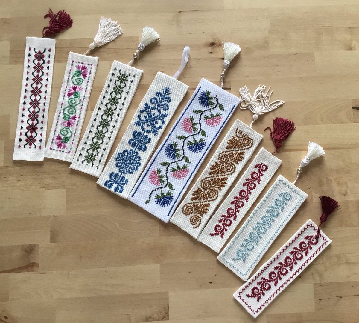 Embroidered bookmarks 
made by my mother 
#bookmarks #book #embroidery #embroidered