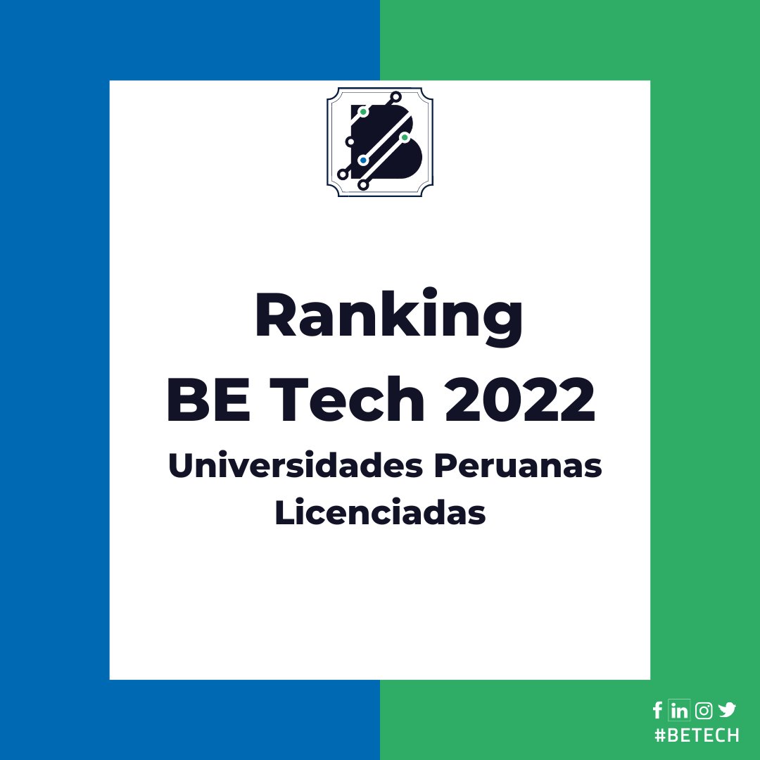 BE_T3ch's tweet photo. 🚨RANKING BE Tech 2022
(Universidades Peruanas Licenciadas)
📌 Por tercer año consecutivo publicamos el ranking de producción científica de las universidades peruanas para el periodo 2021. 👩🏻🔬
#SciComm #Ranking #RankingUniversidades #ProducciónCientífica #ScientificProduction https://t.co/uSG4GdEVRl