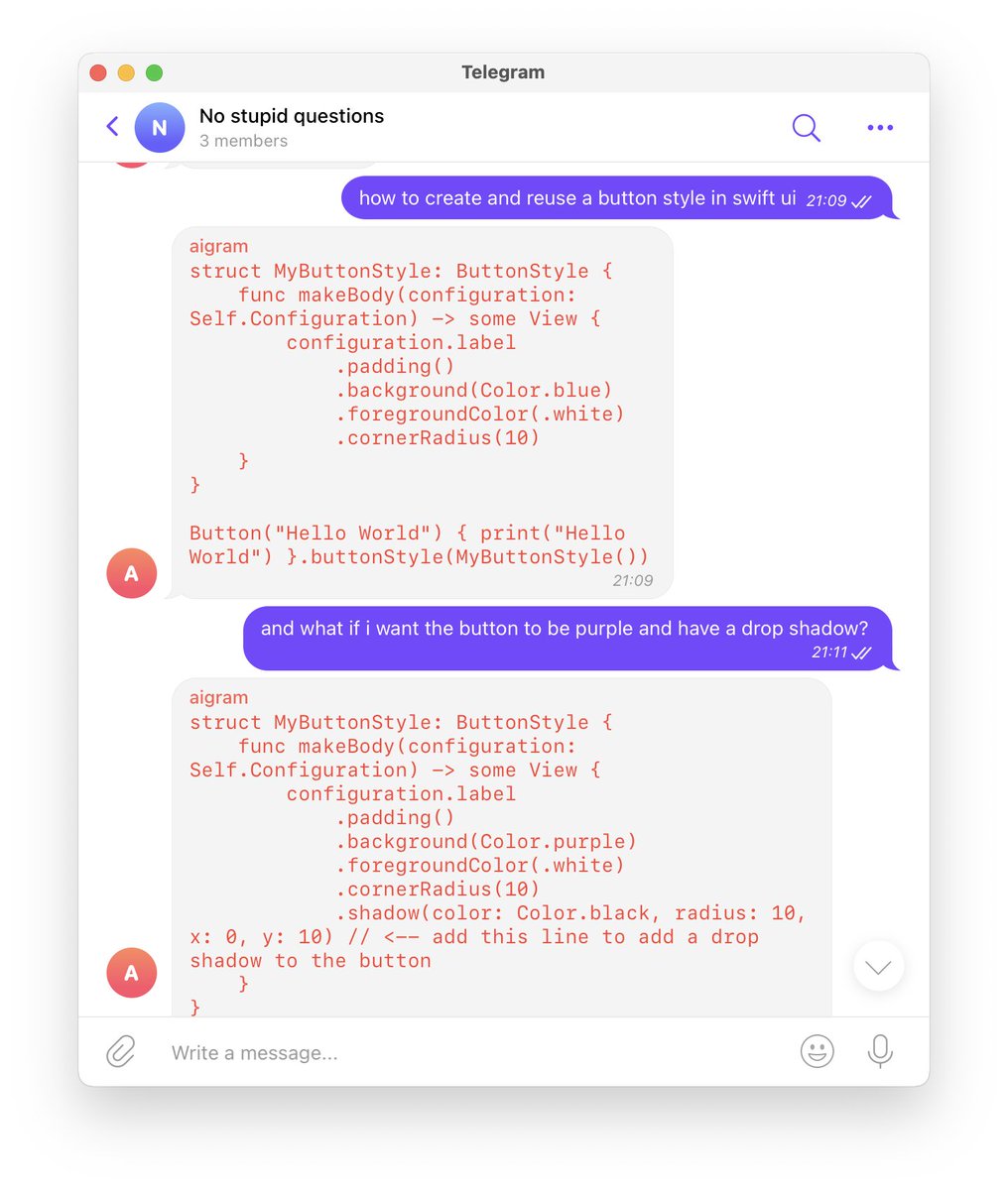 scottinallcaps's tweet photo. made a quick bot to answer coding questions using codex https://t.co/qKqmlUVfW5