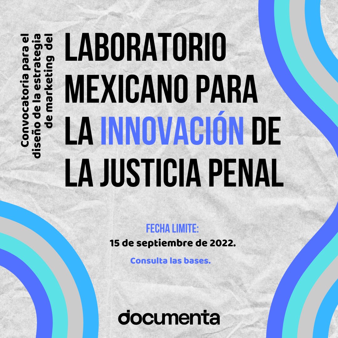 Estamos buscando especialistas para la elaboración de la identidad de marca y estrategia de #marketing de nuestro Laboratorio Mexicano para la Innovación de la
Justicia Penal (#LMIJP).✨

 Conoce aquí la información 👉 bit.ly/3QlBmI0