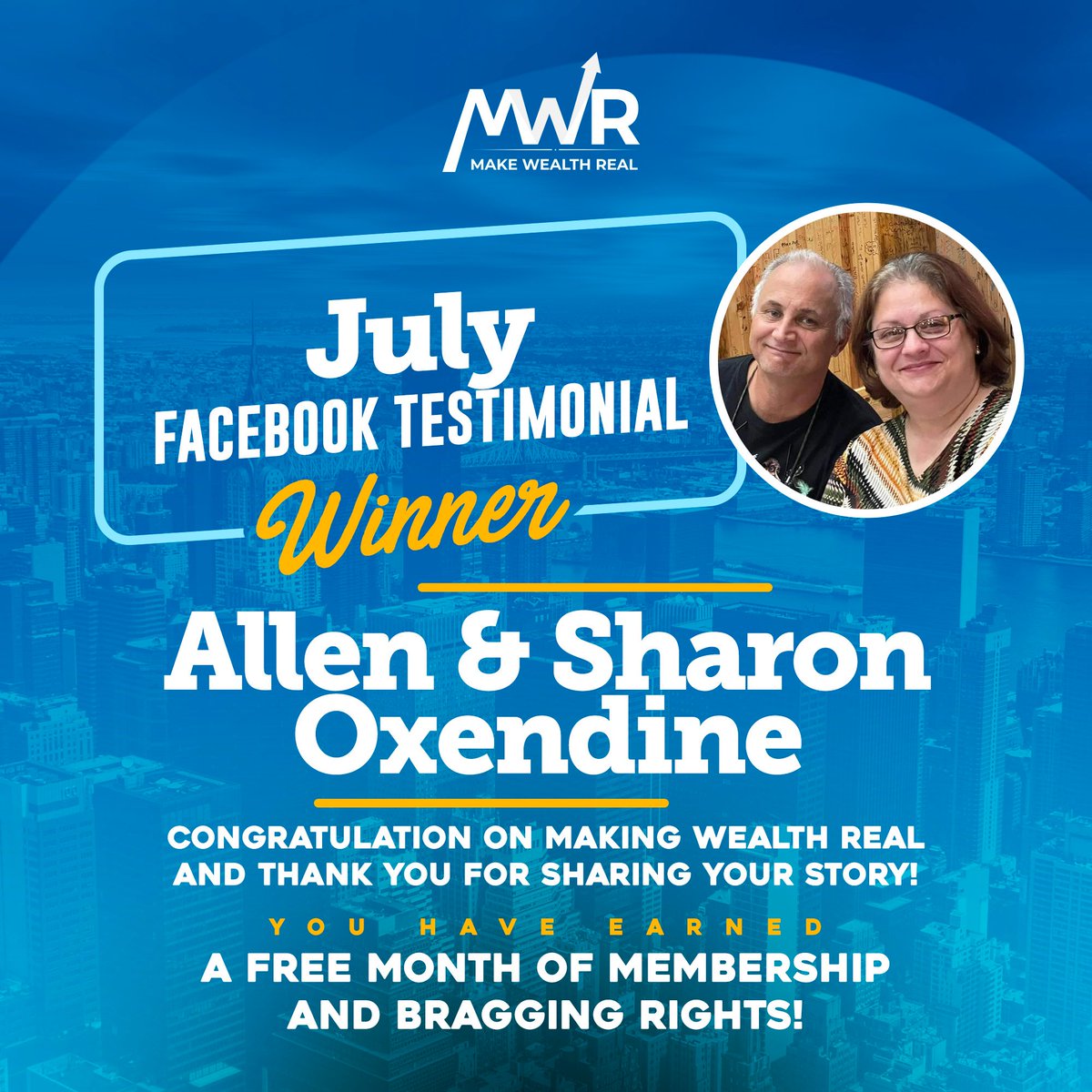 MWRFinancial's tweet photo. Congratulations, Allen & Sharon Oxendine. Your testimonial has earned you a FREE month of membership!
Allen and Sharon shared that our Financial Experts' has helped them save $360 on their Spectrum bill by using our BIll Shredder service!
#MWRFinancial #MakeWealthReal https://t.co/dg5i4f63tj