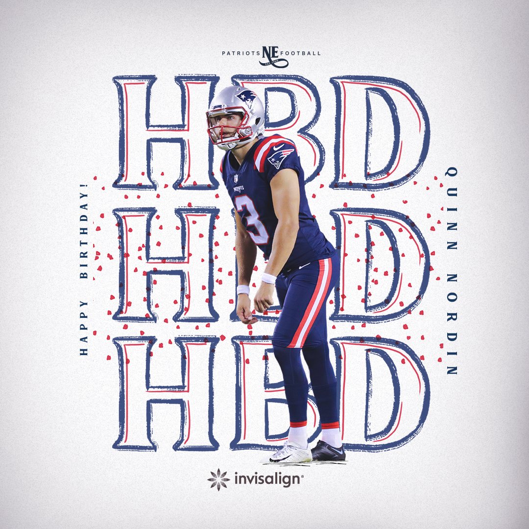 Patriots's tweet photo. HBD, @QuinnNordin 🎉 https://t.co/VoOeailsa9