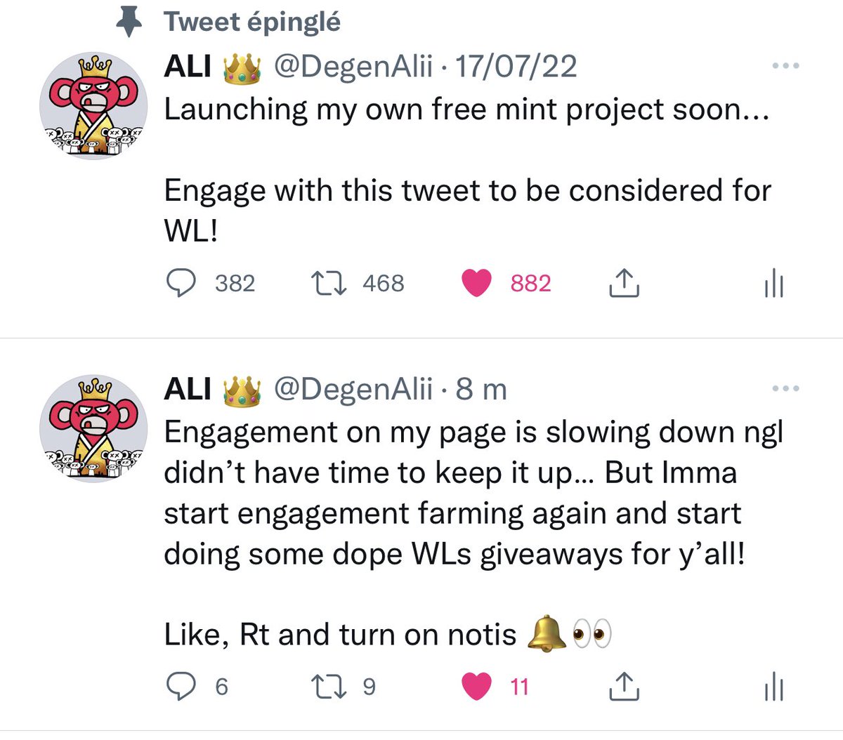 0xWeb3Ali's tweet photo. My engagement 1 month ago VS now: https://t.co/8grJzKuvfQ