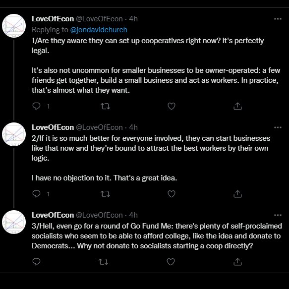 AltronsUge's tweet photo. Sheer dumbassery. The legality of co-ops is not a concern to anybody. The problem is the ability to obtain enough capital--highly unlikely with consistently stagnant wages meeting consistently rising costs of living--so that a co-op business is even possible. https://t.co/ltIH24Q9Zq