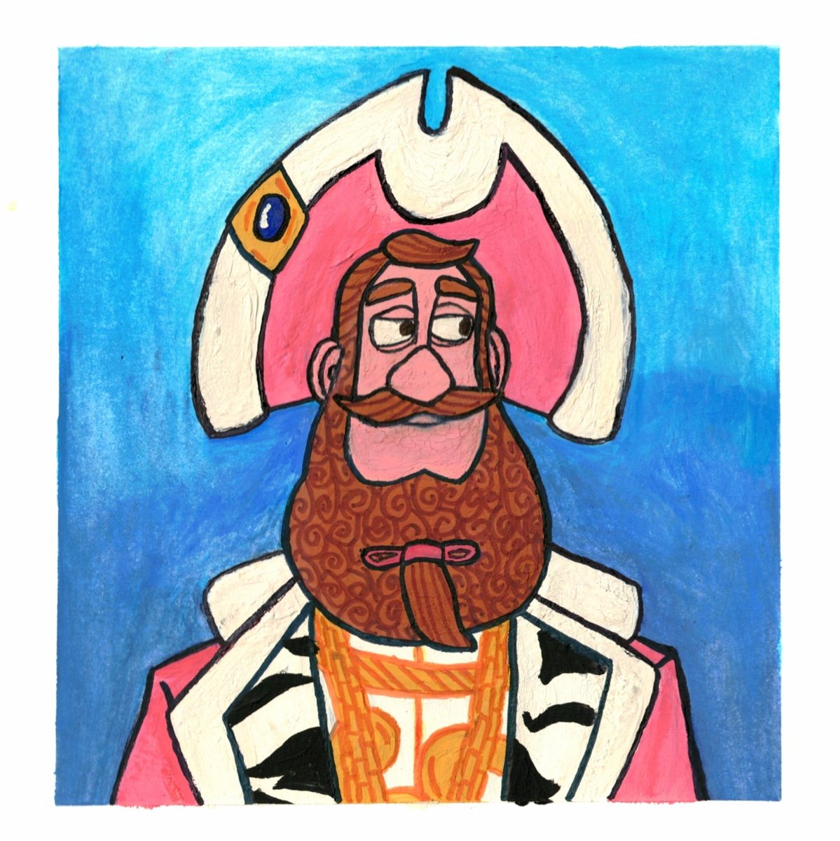 Basil_Touche's tweet photo. Tried out Gouache paints for the first time today &amp; ofc it features The Pirate Captain
#pbom #piratesbandofmisfits https://t.co/IADzcSgx8m