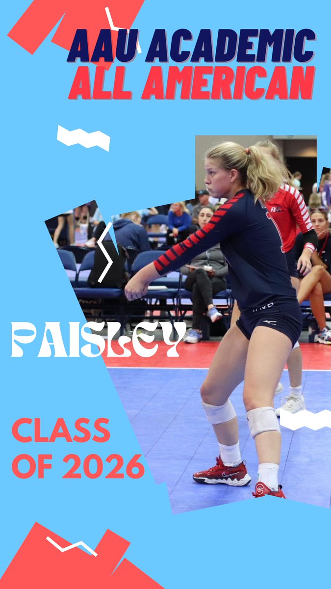 a5volleyball's tweet photo. Congrats to Paisley AAU Academic All American https://t.co/R91oiZSPx4