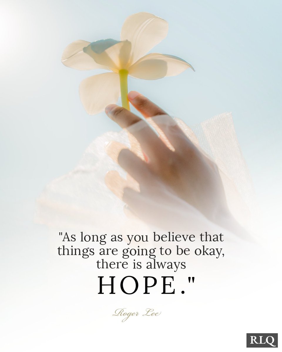 RogerLeeQuotes's tweet photo. There is always hope. 💚
#rogerleequotes #rogerlee #quotes #RLQ #hope #motivation #quote #inspiration #quoteoftheday https://t.co/7EzTczzfnw