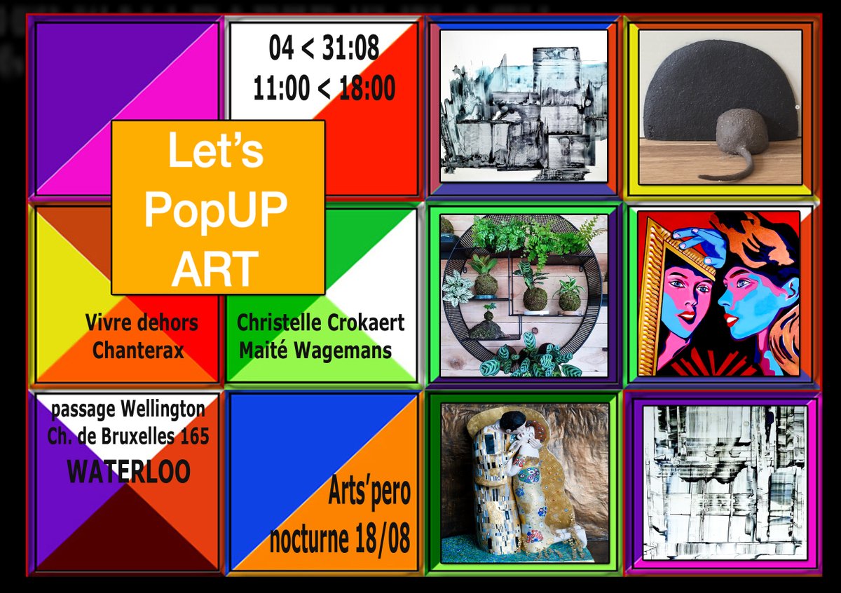 chanterax's tweet photo. exposition collective dans le Passage Wellington à Waterloo tout le mois d'août https://t.co/AuNUshJsJr
