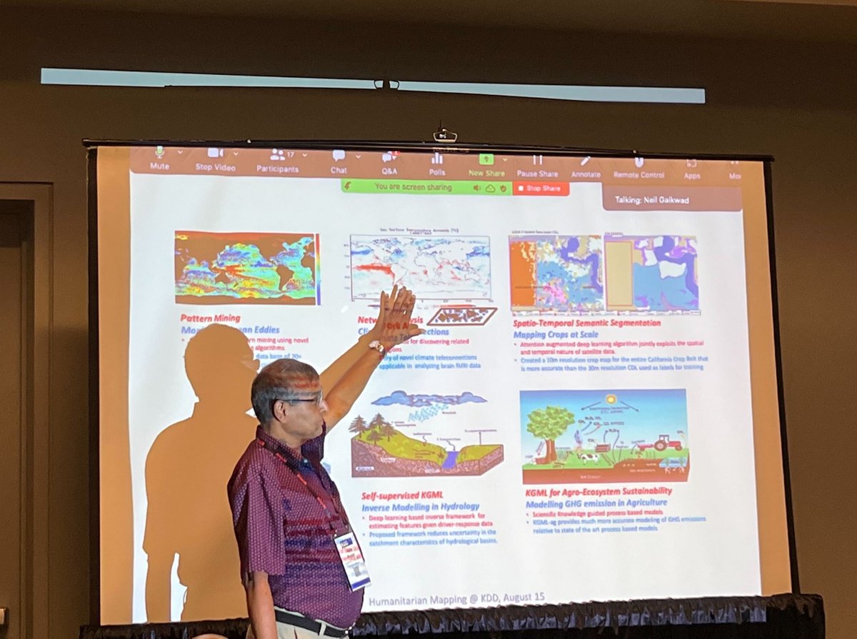 HumanitarianSys's tweet photo. Prof. Vipin Kumar from the University of Minnesota led a conversation on opportunities for climate change mitigation and adaptation. @kdd_news #KDD2022  #DatadrivenHumanitarianMapping https://t.co/9s2qsFcatf