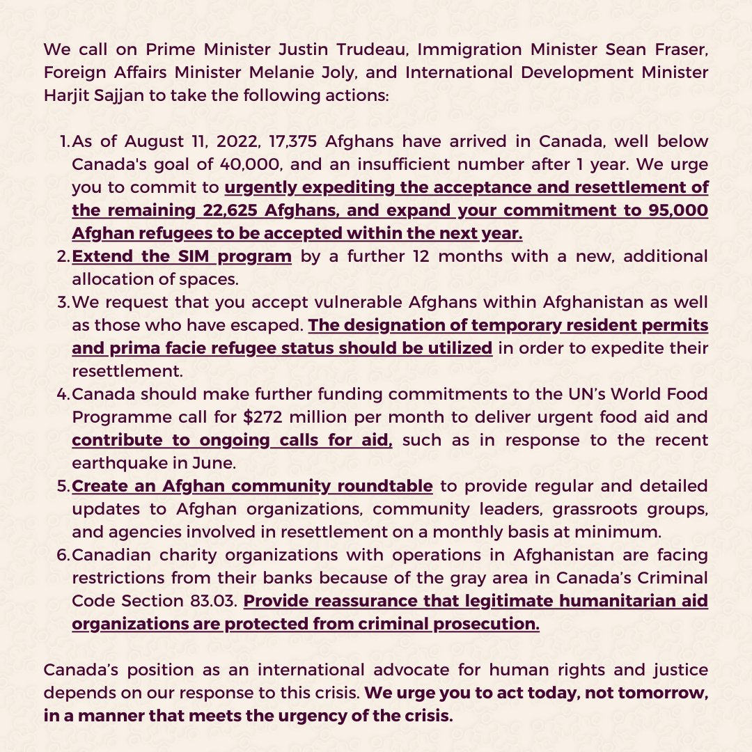 ayedicanada's tweet photo. Statement on the One Year Anniversary of the Taliban Invasion of Afghanistan #Canada4Afghanistan #CCAP #Stand4Afghanistan #SavetheSIM https://t.co/p1Mi9CDaFI