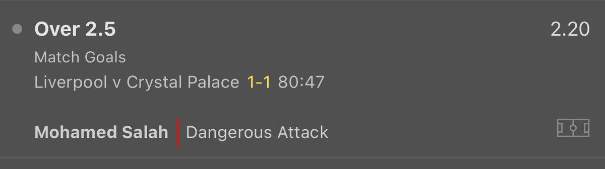 LPTipster's tweet photo. INPLAY TIP 💎

England 🏴󠁧󠁢󠁥󠁮󠁧󠁿 
Liverpool vs Crystal Palace 🏟

Over 2.5 goals 📊

1 UNIT 💰

Like and follow if you’re on ❤️‍🔥

#gamblingtwitter #inplay https://t.co/gdjNGxBkoF