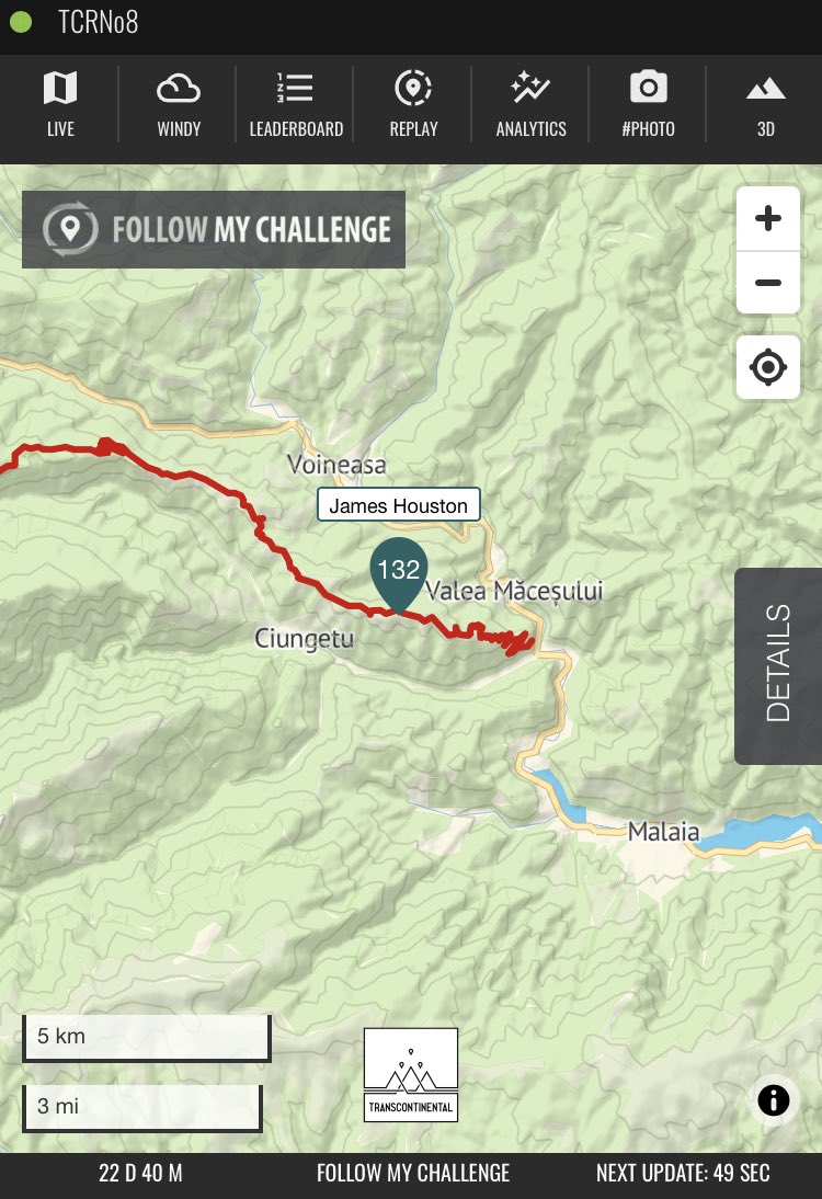 on_prompt's tweet image. Look @transconrace #TCRNo8 @live_gps #dotwatcher : @jimlondon is almost done with CP4 parcours.