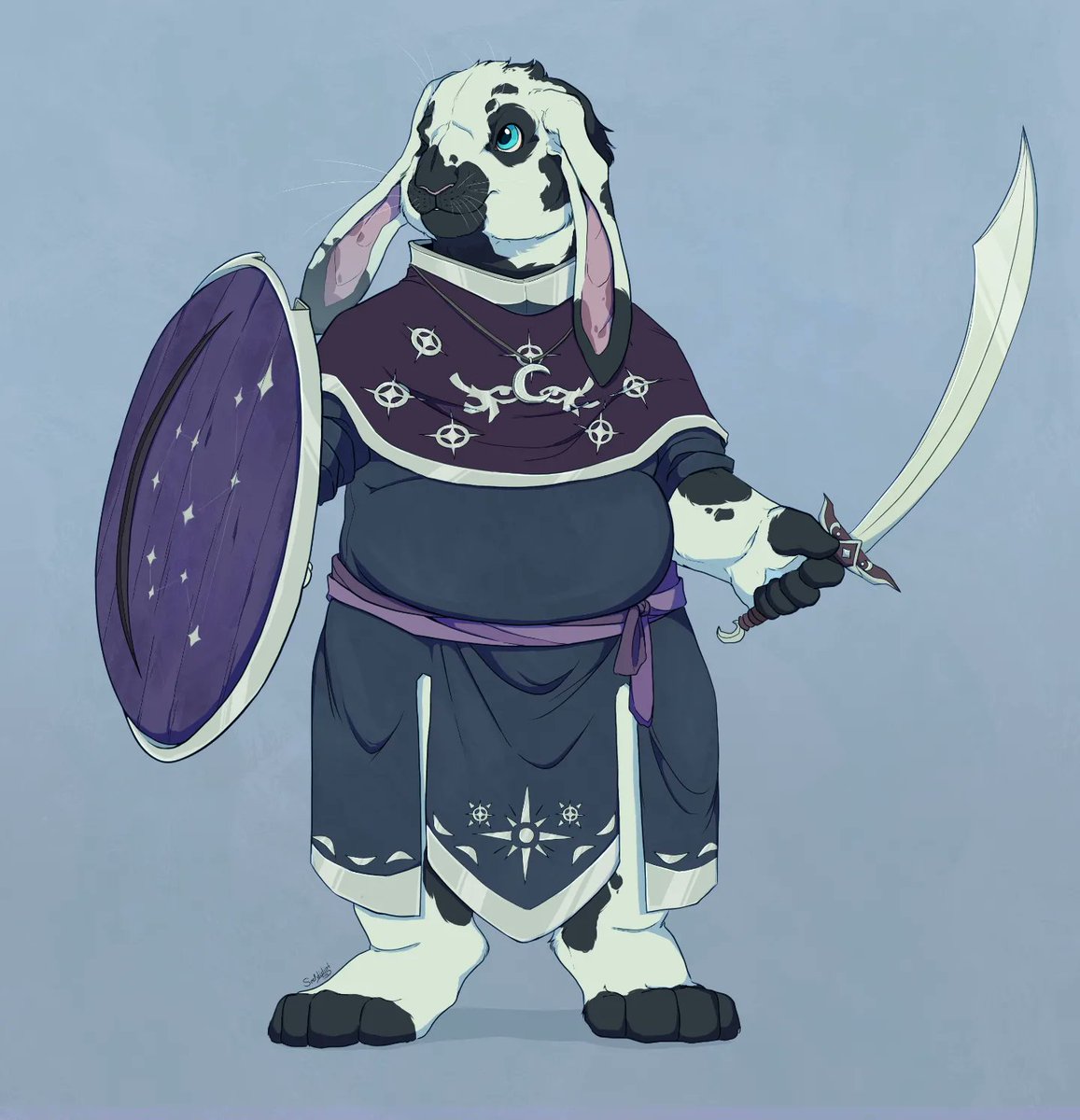 Harengon cleric c0mmission, because who doesn't loves a good fluffy boy 🐇

#DnD #dndoc #characterart