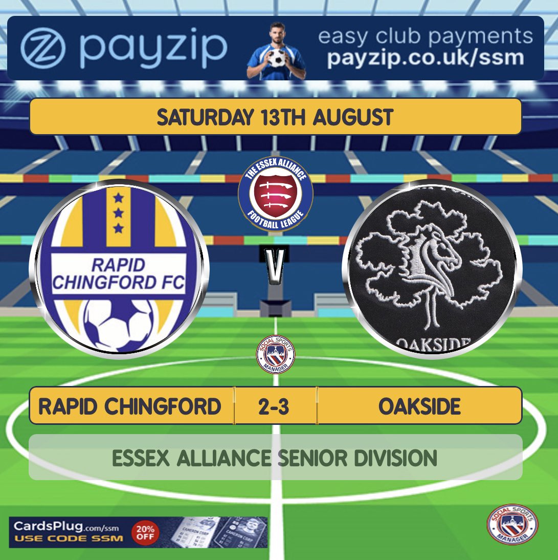 Saturdays result saw us come away with a 3-2 win in our first game as a step 7 club. After a slow start saw us slip 1-0 behind, a penalty from P and a screamer from Kieren see us 2-1 up at HT. Chingford made it 2-2 before a late P goal saw us win 3-2 and take the 3 points!