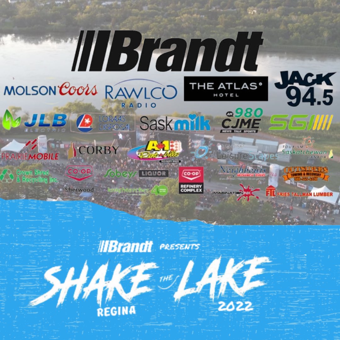 Thank you Regina for a fantastic weekend. Thank you to our presenting sponsors @brandtgroupofcompanies and all of our great community partners who helped to make the weekend such a great success! We look forward to Shaking the lake again in 2023!  #shakethelake