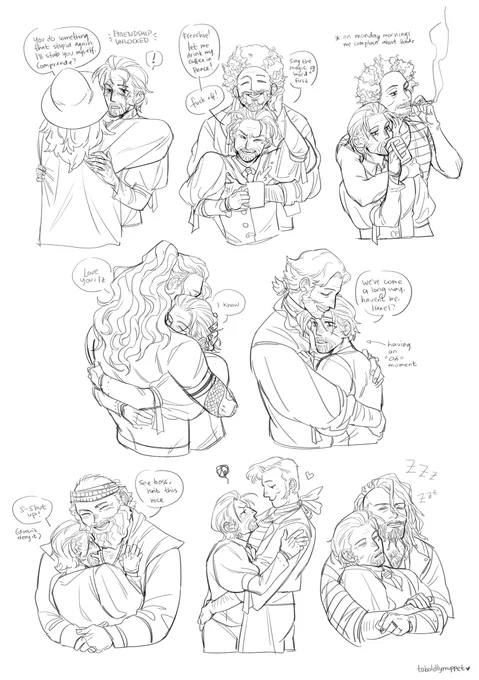 have you hugged your first mate yet??

it's totally coincidental that it's also @cononeilluk 's bday and i hope he's had a blast today &amp; knows how much he's appreciated x

#izzyhands #OFMDfanart 