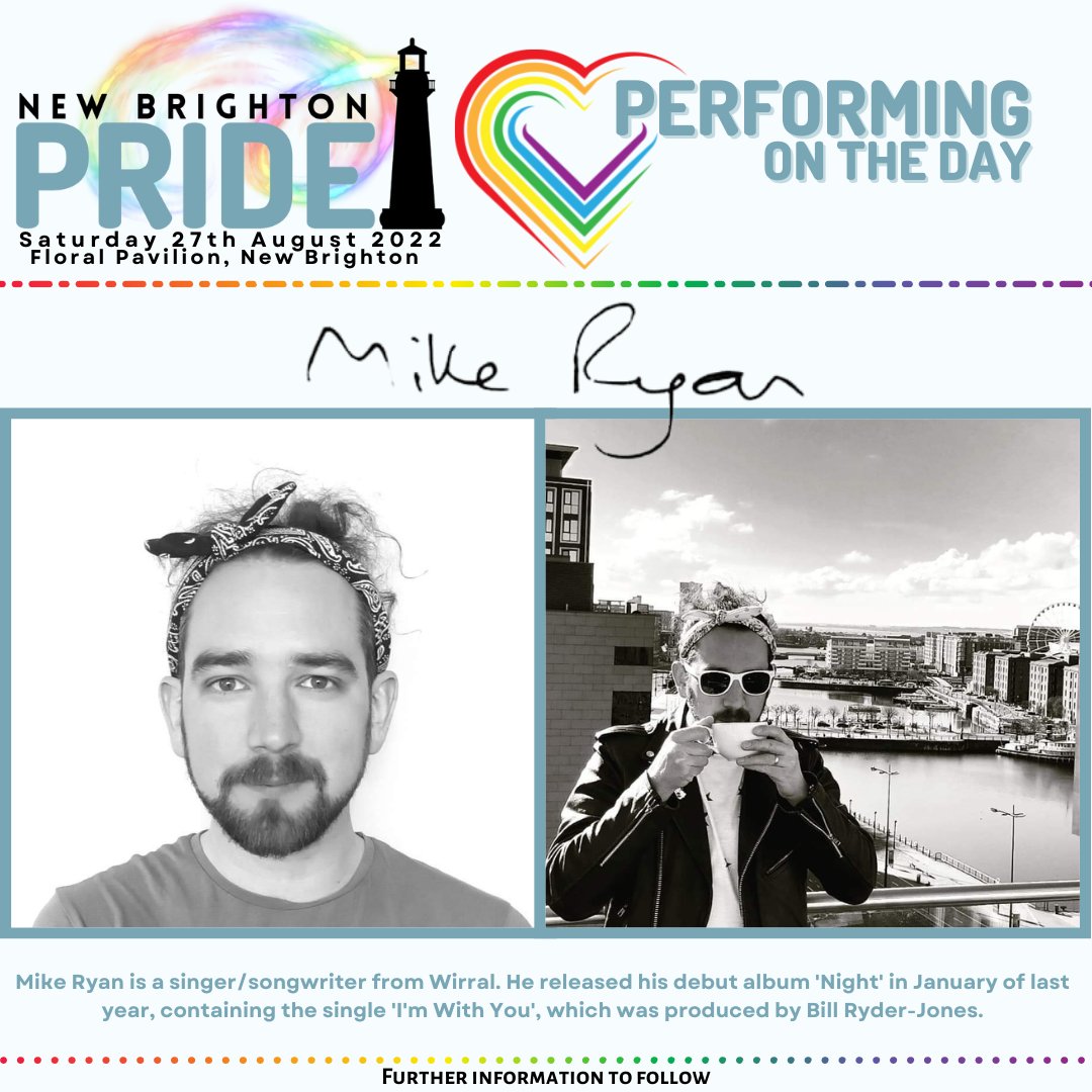 📣 𝗣𝗲𝗿𝗳𝗼𝗿𝗺𝗶𝗻𝗴 𝗼𝗻 𝘁𝗵𝗲 𝗱𝗮𝘆 𝘄𝗶𝗹𝗹 𝗯𝗲 Mike Ryan
🏳️‍🌈💙🏳️‍🌈
More announcements to follow...
#NewBrightonPride #WirralPride #PrideontheWirral #LGBT #Wallasey #Heswall #Hoylake #WestKirby #Birkenhead #Bebington #Wirral #Pride