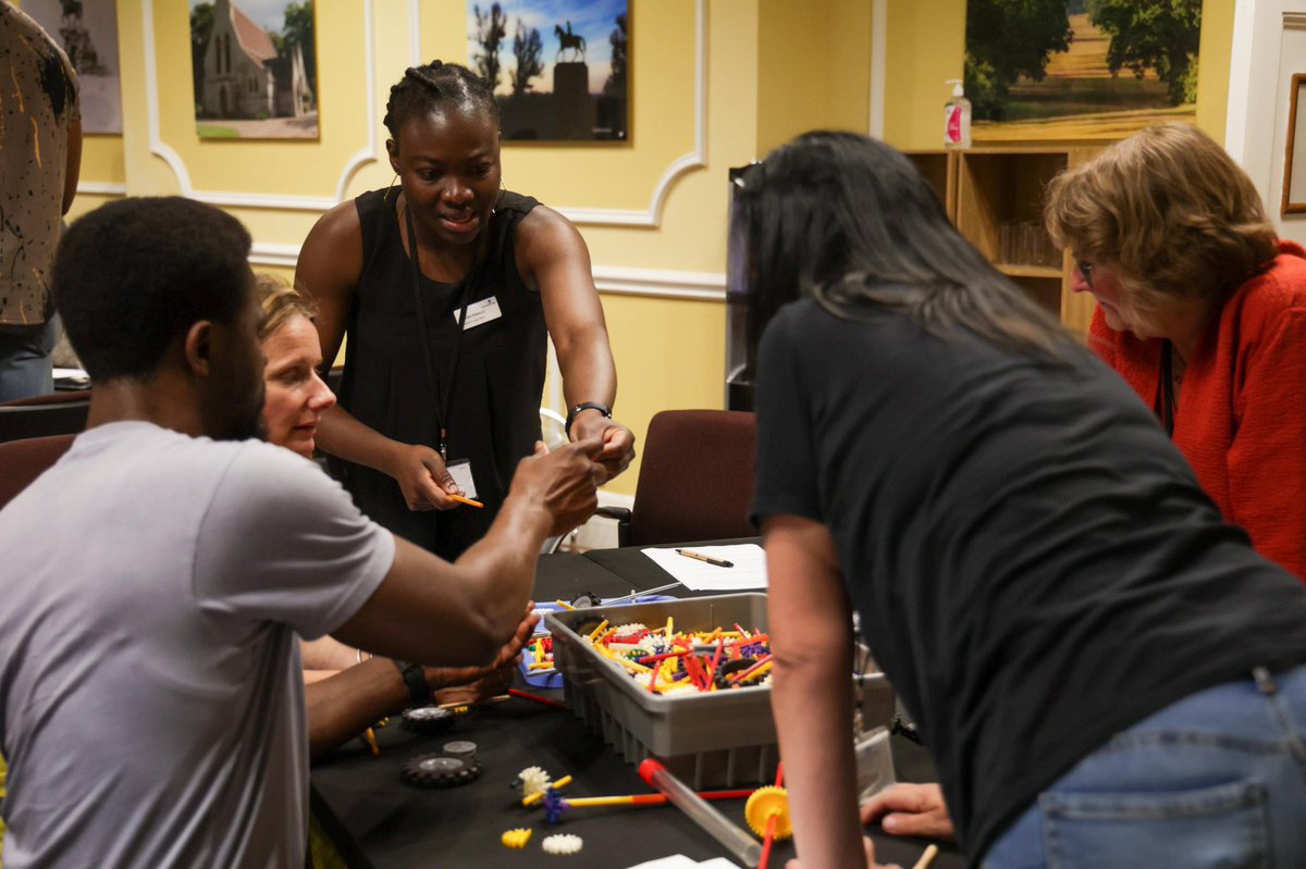 CumberlandLodge's tweet photo. Putting our teamwork and communication skills to the test in our after-dinner session this evening with the help of @Jan_Katalytik and six boxes of K’nex! #clPhD https://t.co/oYT1uvGPl3