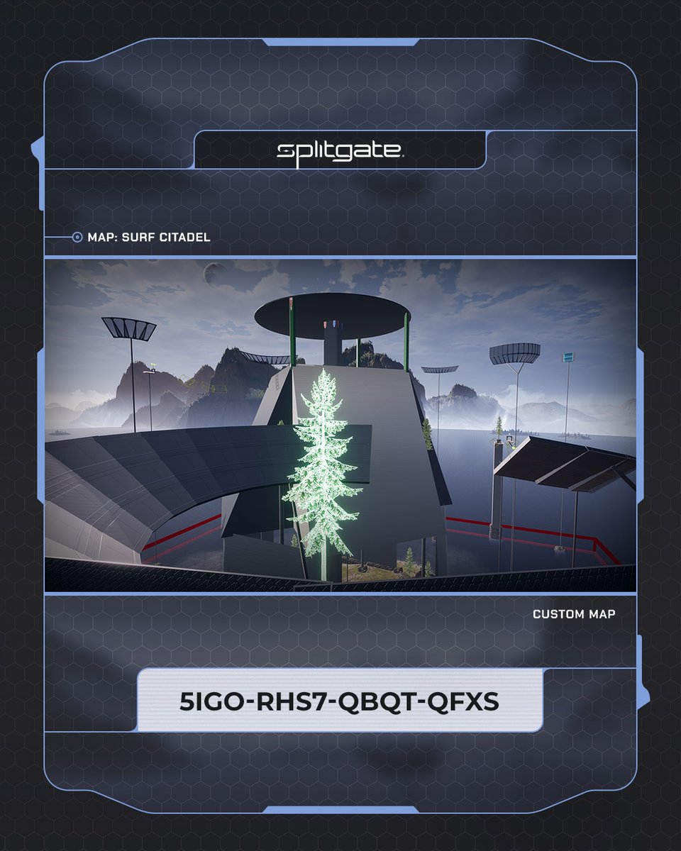 Splitgate's tweet photo. Surf's up dudes! Hang ten on this week's #MapMonday Surf Citadel by @ShevisJ!

Map Code: 5IGO-RHS7-QBQT-QFXS https://t.co/nGQMlQ073F