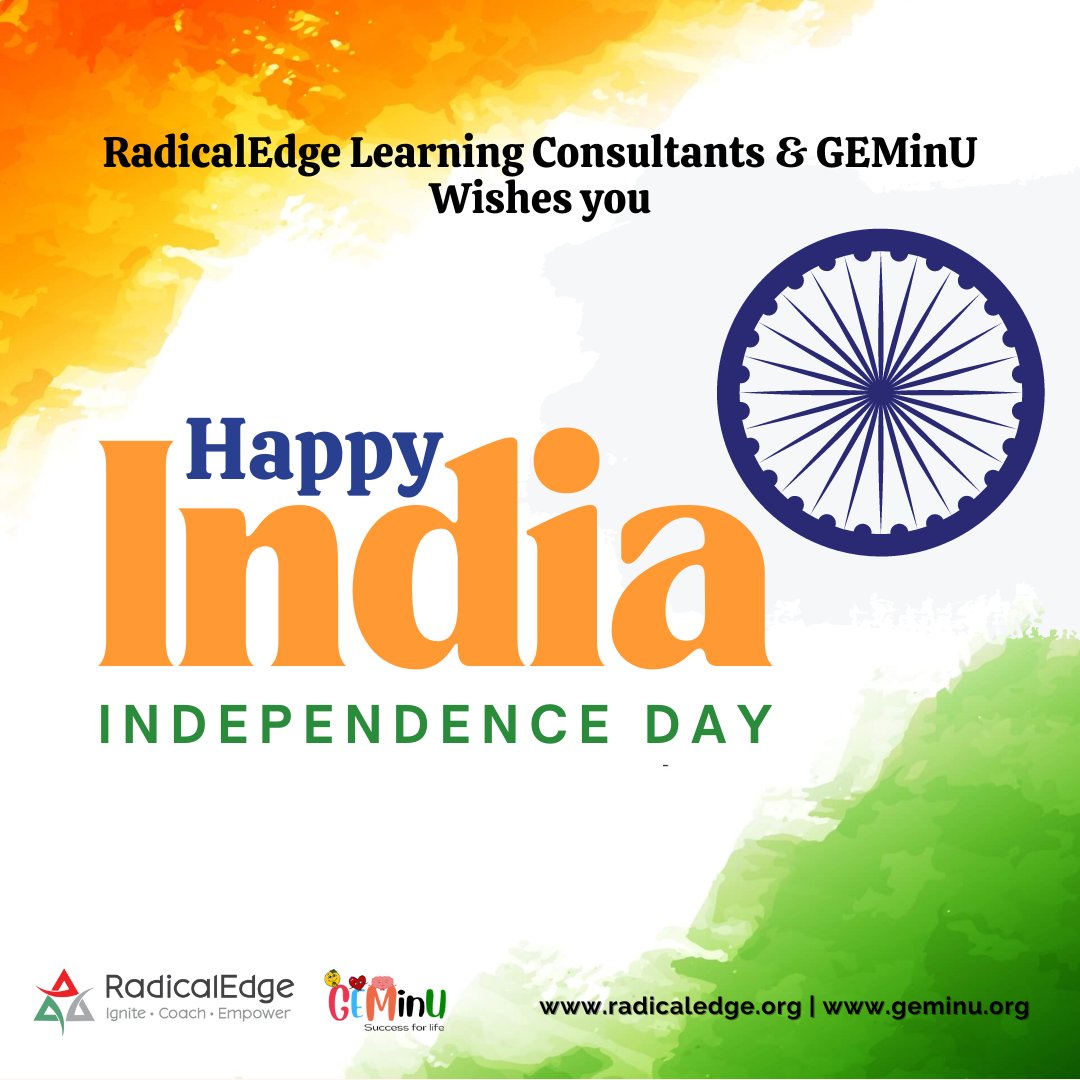Radicaledge3's tweet image. RadicalEdge Learning Consultants wishes you Happy 75th Independence Day 
#India #IndependenceDay #radicaledgelearningconsultants
