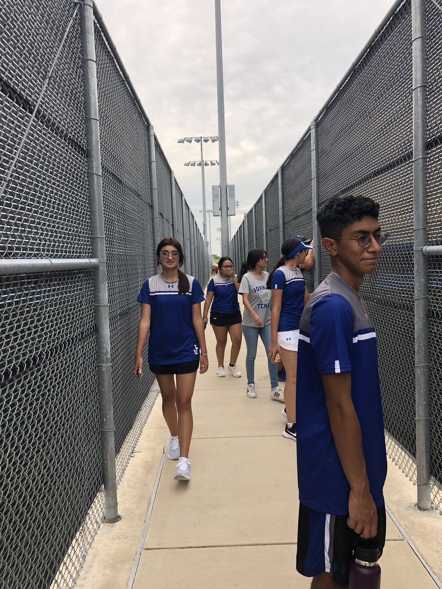 JJMustangTennis's tweet photo. John Jay Tennis played hard today. We were grateful for the cooler weather and are ready for tomorrow’s game! The team was even supported by a Jay graduate! #gomustangs #mustangtennis #johnjayhs https://t.co/i5TGZYOlCB