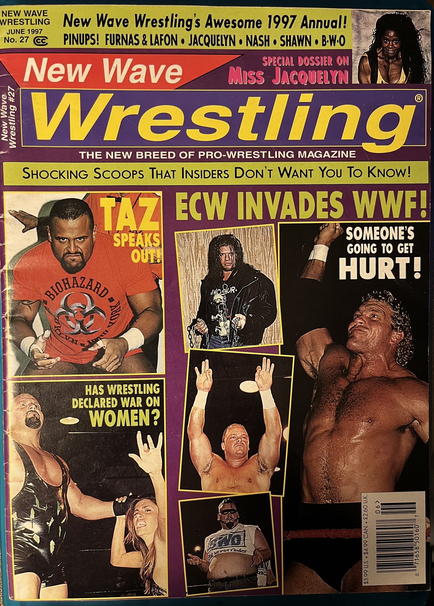 Poster PWI Pro Wrestling Illustrated Magazine WWF WCW Aug 1994 Bret Hart 