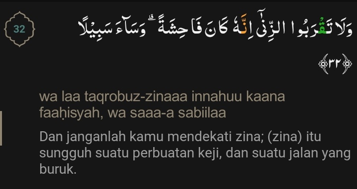 abcdorable's tweet photo. @wonderandz @convomfs surah ke 17, ayat 32 https://t.co/Ntod1QqeDv