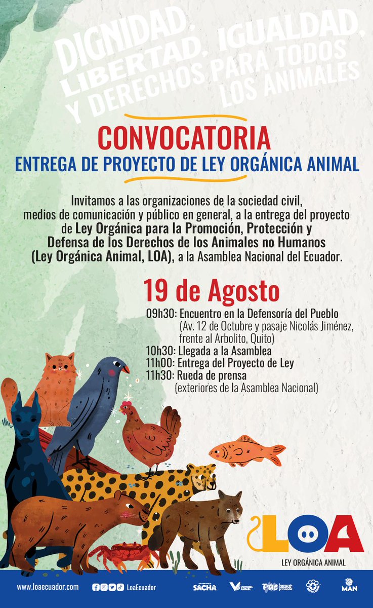 Este viernes, vamos por la Ley Orgánica Animal... ❤ 💪🏾