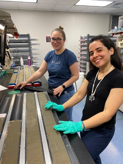 anzic_iodp's tweet photo. And here's @Ina_Else and Viviane dos Santos Rocha describing sediment cores from #Exp395C. We can't wait to follow @Ina_Else on the upcoming #Exp395, heading out from 12 June - 12 August 2023! ππ¬π https://t.co/6PHznjvQkm