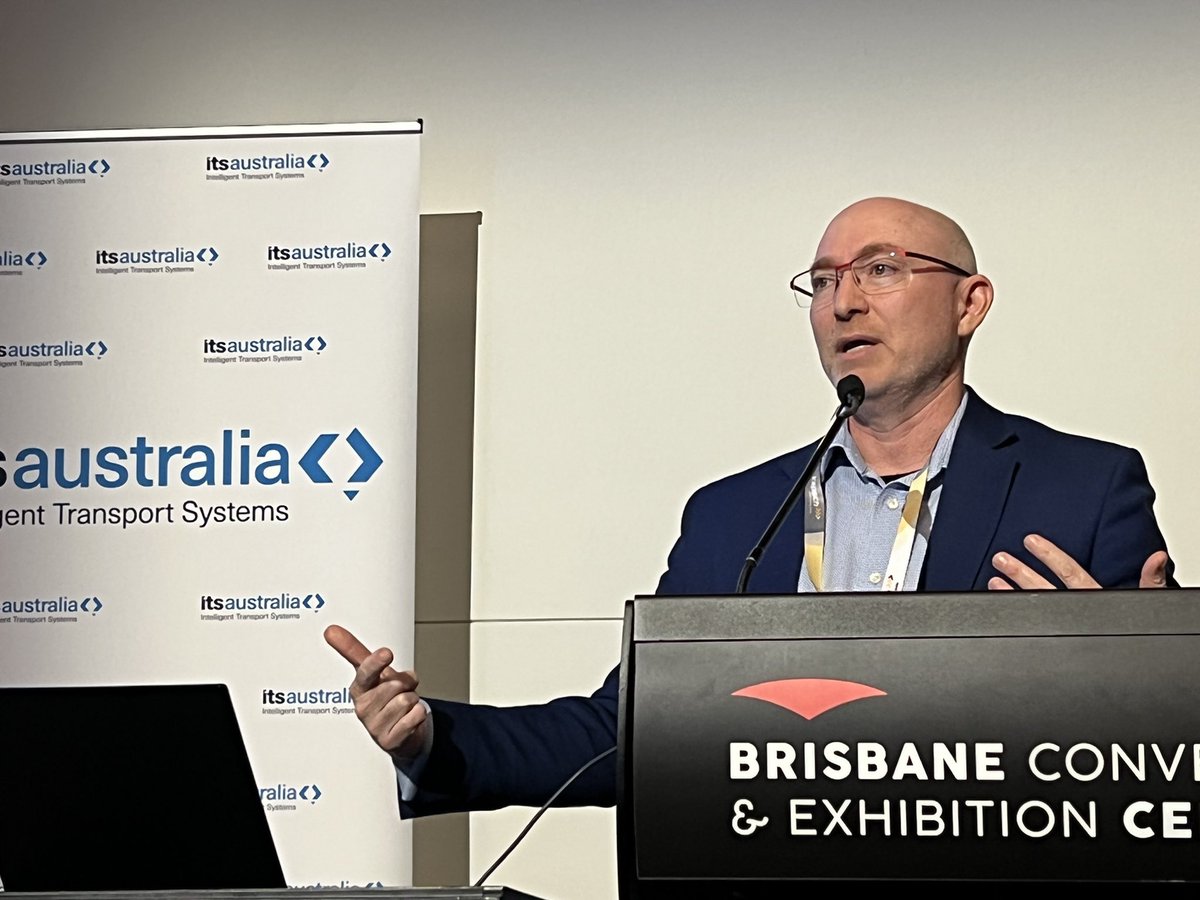 NTC_AUS's tweet photo. Aaron de Rozario talking tech and data at @ITS_AUSTRALIA Summit. #futuretransport https://t.co/TTpYH30lRh